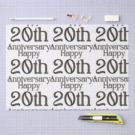 Happy 20th Jubileum Tissuepapier (Craft)