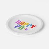 Happy 20th papieren bordje (Gekanteld)