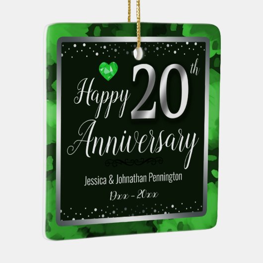 Happy 20th Wedding Jubileum foto Keramisch Ornament (Rechts)