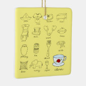 Happy 20th Wedding Jubileum Gepersonaliseerde naam Keramisch Ornament (Rechts)