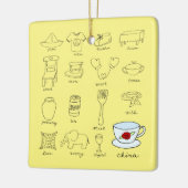 Happy 20th Wedding Jubileum Gepersonaliseerde naam Keramisch Ornament (Links)