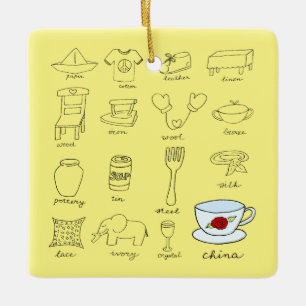 Happy 20th Wedding Jubileum Gepersonaliseerde naam Keramisch Ornament