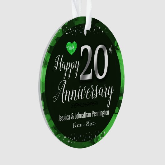 Happy 20th Wedding Jubileum Ornament (voorkant)
