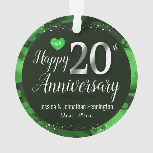Happy 20th Wedding Jubileum Ornament (achterkant)