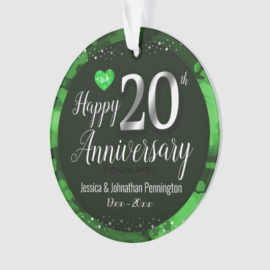 Happy 20th Wedding Jubileum Ornament (voorkant)