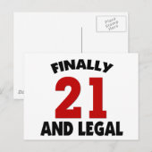 Happy 21-dag briefkaart (Voorkant / Achterkant)