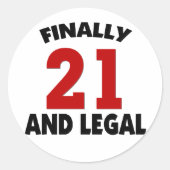 Happy 21-dag ronde sticker (Voorkant)