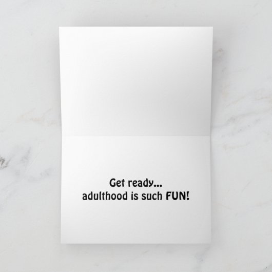 HAPPY **21st** ADULTHOOD IS ZO VEEL "FUN" Kaart (Binnen)