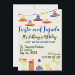 Happy 21st Birthday - Aanpasbare Uitnodiging<br><div class="desc">Happy Birthday editable uitnodiging. Het thema is fiesta en tequila,  perfect voor 21 dagen. Mooi kleurrijk ontwerp. Bewerken: naam,  leeftijd,  locatie,  tijdstip en datum,  RSVP-informatie. Uitnodiging tot het indienen van vrouwen of mannen.</div>