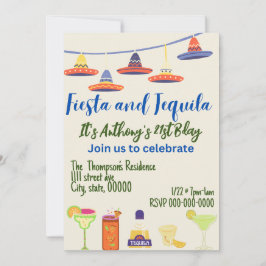 Happy 21st Birthday - Aanpasbare Uitnodiging