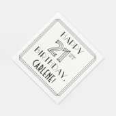 HAPPY 21ST BIRTHDAY; Art Deco Style; aangepaste na Servet (Hoek)