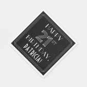 HAPPY 21ST BIRTHDAY; Art Deco Style; aangepaste na Servet (Hoek)