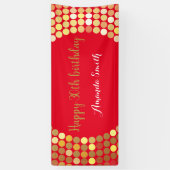 Happy 21st Birthday Banner Red Gold Glitter (Verticaal)