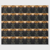 Happy 21st Birthday Black en Gold Glitter Cadeaupapier (Vlak)