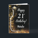 Happy 21st Birthday Black en Gold Glitter Wine Kaart<br><div class="desc">Happy 21st Birthday Black en Gold Glitter Wine Card met persoonlijke naam. Voor verdere aanpassing,  te klikken gelieve de knoop "van de Aanpassing het"en ons ontwerphulpmiddel te gebruiken om deze sjabloon te wijzigen.</div>