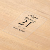 Happy 21st birthday bold letter simple name minima acryl uitnodigingen (Laagn)