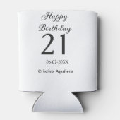 Happy 21st birthday bold letter simple name minima blikjeskoeler (Achterkant)