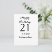 Happy 21st birthday bold letter simple name minima briefkaart (Staand voorkant)