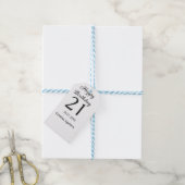 Happy 21st birthday bold letter simple name minima cadeaulabel (Met Touw)