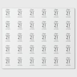 Happy 21st birthday bold letter simple name minima cadeaupapier