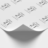 Happy 21st birthday bold letter simple name minima cadeaupapier (Hoek)