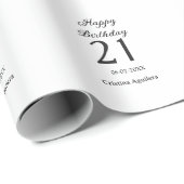 Happy 21st birthday bold letter simple name minima cadeaupapier (Rol Hoek)