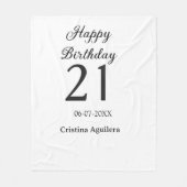 Happy 21st birthday bold letter simple name minima fleece deken (Voorkant)