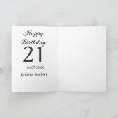 Happy 21st birthday bold letter simple name minima kaart (Binnen)