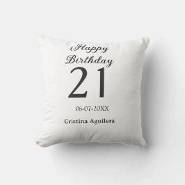 Happy 21st birthday bold letter simple name minima kussen