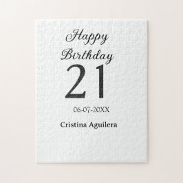 Happy 21st birthday bold letter simple name minima legpuzzel