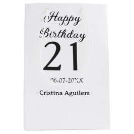 Happy 21st birthday bold letter simple name minima medium cadeauzakje