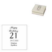 Happy 21st birthday bold letter simple name minima rubberstempel (Gestempeld)