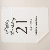 Happy 21st birthday bold letter simple name minima sherpa deken (Voorkant (horizontaal))
