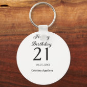 Happy 21st birthday bold letter simple name minima sleutelhanger (Achterkant)