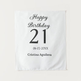 Happy 21st birthday bold letter simple name minima wandkleed