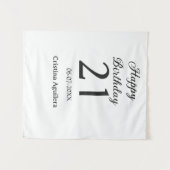 Happy 21st birthday bold letter simple name minima wandkleed (Voorkant (horizontaal))
