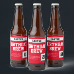 Happy 21st Birthday Brew Bier Etiket<br><div class="desc">Het is tijd om een verjaardag te vieren! Creëer je eigen verjaardagsebrouwersetiketten voor je favoriete bierflessen. Stijlvol modern design waar je je eigen achtergrondkleur kunt kiezen. Met de bovenste doos kun je je bier noemen na de verjaardag of het verjaardagsmeisje. Het vakje van de tekst staat u toe om de...</div>
