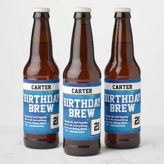 Happy 21st Birthday Brew Bier Etiket (Flessen)