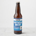 Happy 21st Birthday Brew Bier Etiket<br><div class="desc">Het is tijd om een verjaardag te vieren! Creëer je eigen verjaardagsebrouwersetiketten voor je favoriete bierflessen. Stijlvol modern design waar je je eigen achtergrondkleur kunt kiezen. Met de bovenste doos kun je je bier noemen na de verjaardag of het verjaardagsmeisje. Het vakje van de tekst staat u toe om de...</div>