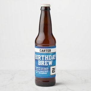 Happy 21st Birthday Brew Bier Etiket