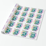 Happy 21st Birthday Cadeaupapier<br><div class="desc">blauw gelukkige 21ste verjaardag. Leuk om te geven als cadeau aan iemand die eenentwintig jaar is geworden. Vrolijk design met regenboog kleuren.</div>