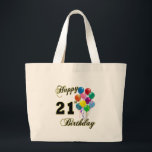 Happy 21st Birthday Canvas tas met ballonnen<br><div class="desc">Happy 21st Birthday Canvas tas - Birthday design met bijbehorende ballonkleuren voor een speciale 21e verjaardag. Geweldig voor elke 21-jarige! Laten we de eerste zijn die zegt: "Fijne verjaardag"! Pas dit ontwerp door een naam toe te voegen of beweeg zelfs het afbeelding rond!</div>