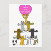 Happy 21st Birthday Cartoon. Briefkaart (Voorkant)