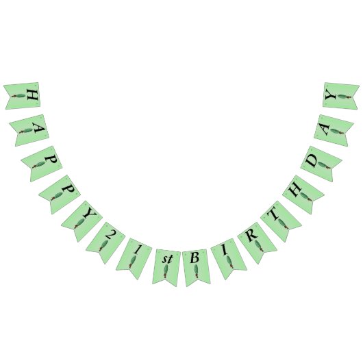 Happy 21st Birthday Fun Pickle Man Groen Vlaggetjes (Alle)