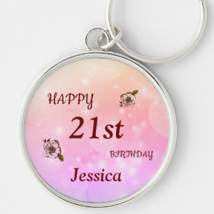 Happy 21st Birthday gepersonaliseerd Sleutelhanger