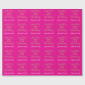 Happy 21st Birthday Gold Glitter en Hot Pink Cadeaupapier (Vlak)