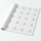 Happy 21st Birthday green add name monogram brown Cadeaupapier (Uitgerold)