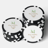 Happy 21st Birthday green add name monogram brown  Poker Chips (Opstapeling)