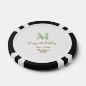 Happy 21st Birthday green add name monogram brown  Poker Chips (Enkel)