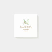 Happy 21st Birthday green add name monogram brown  Post-it® Notes (Voorkant)